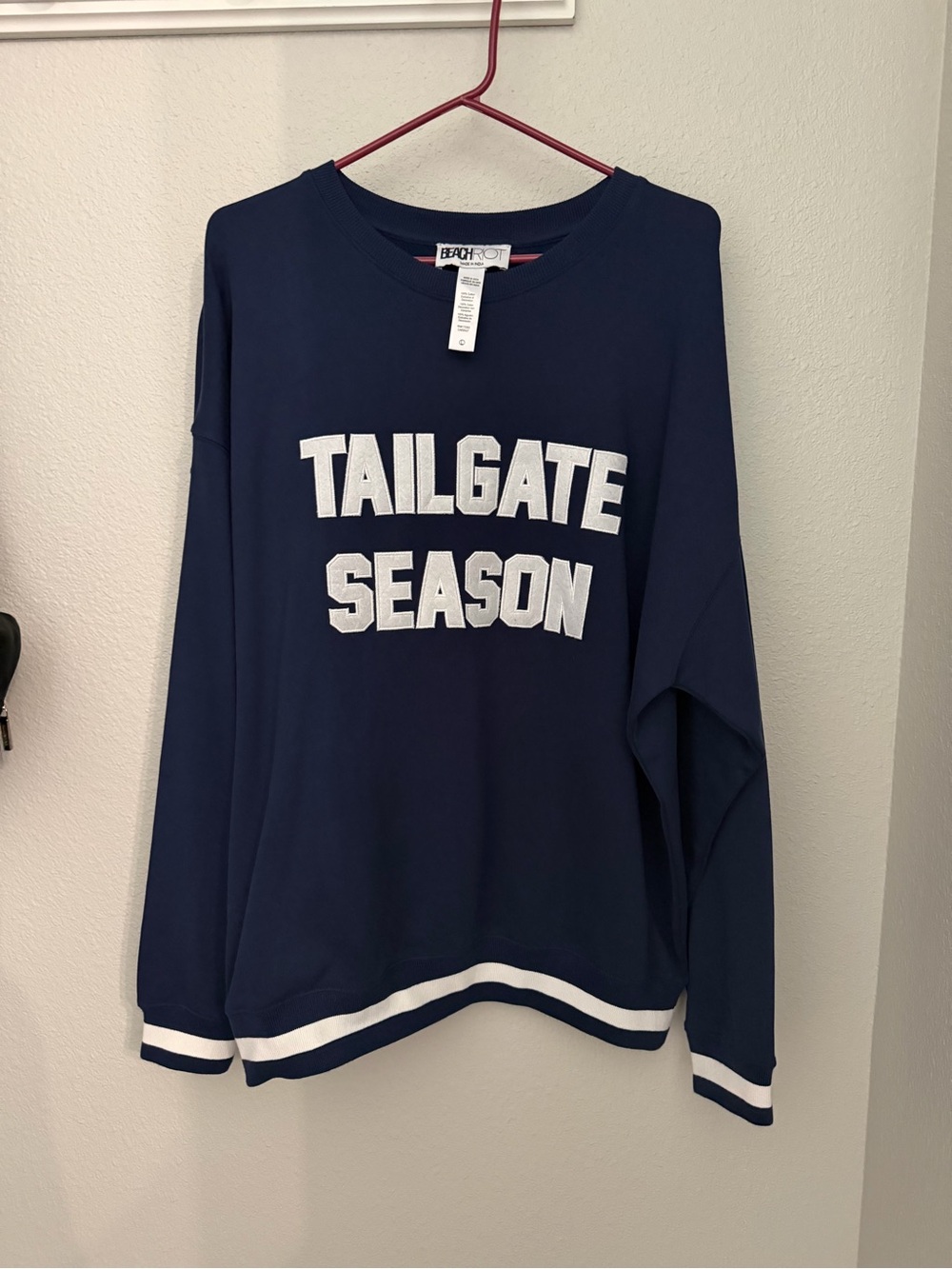 Navy "Tailgate Season" Pullover Sweater